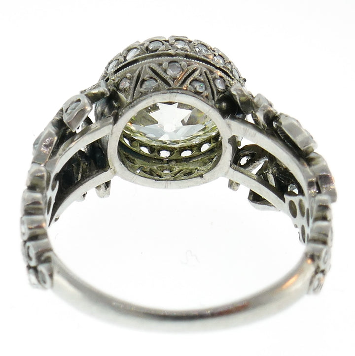 Edwardian Old European Cut Diamond Platinum Ring