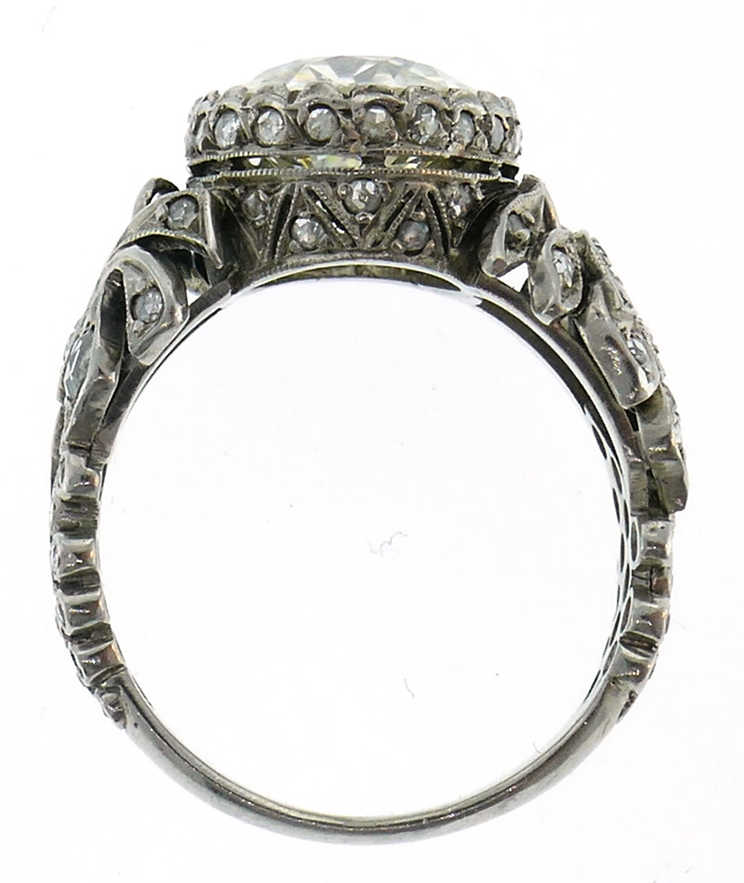 Edwardian Old European Cut Diamond Platinum Ring