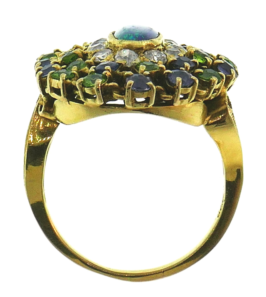 Tiffany & Co. Opal Yellow Gold Ring with Diamond Tanzanite and Peridot