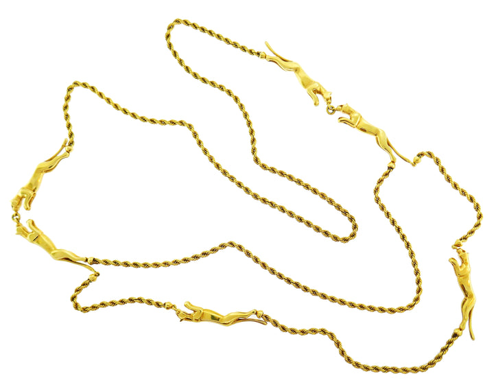 Cartier Yellow Gold Panthere Chain Necklace