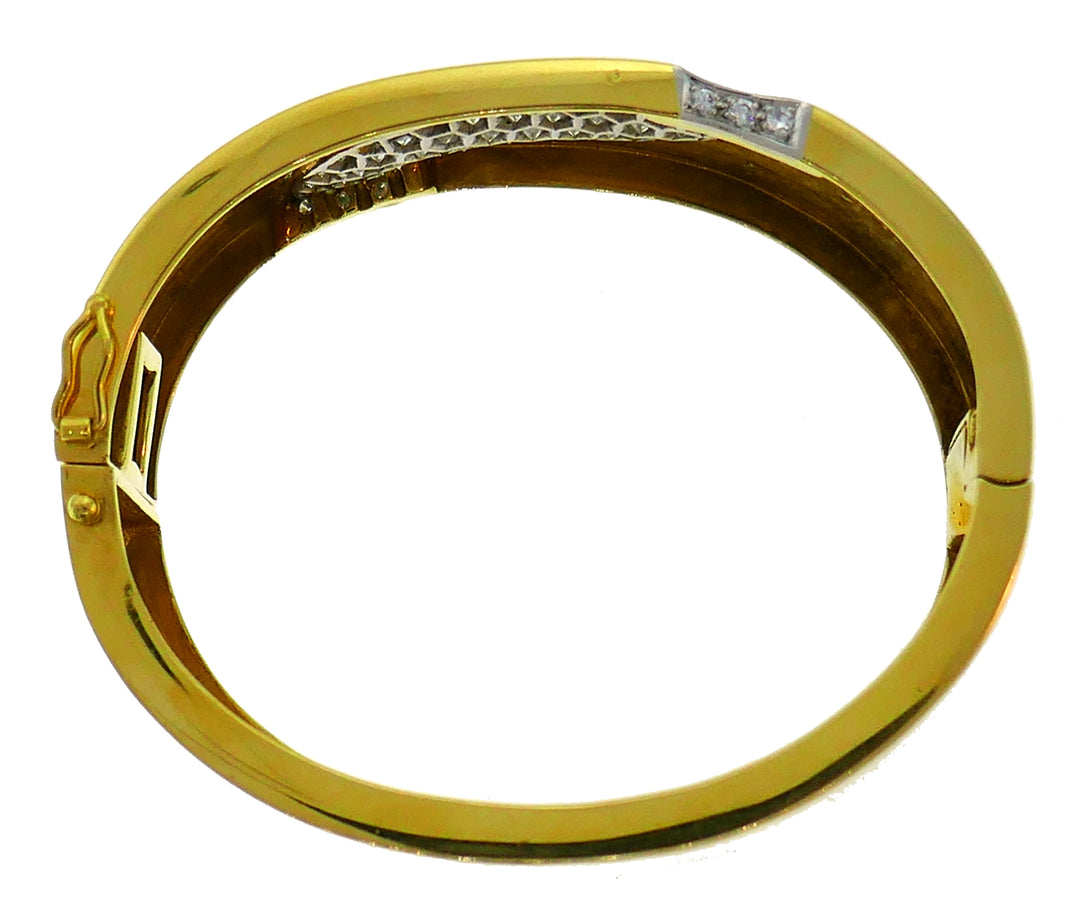 Trabert & Hoeffer Diamond Gold Bangle Bracelet