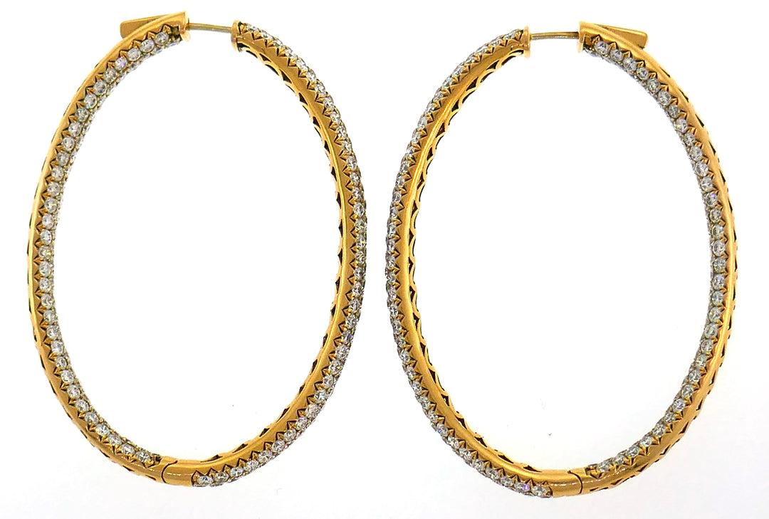 Diamond Rose Gold Hoop Earrings