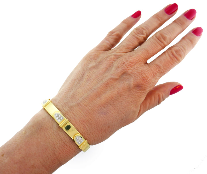 Cartier Diamond Yellow Gold Bangle Bracelet