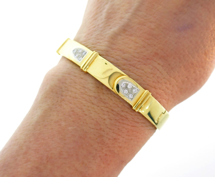 Cartier Diamond Yellow Gold Bangle Bracelet