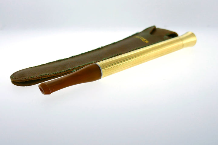 Vintage Cartier Cigarette Holder Yellow Gold Bakelite