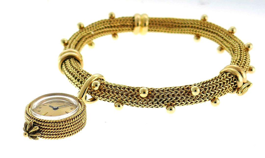 Verdura Yellow Gold Bracelet with Watch Pendant