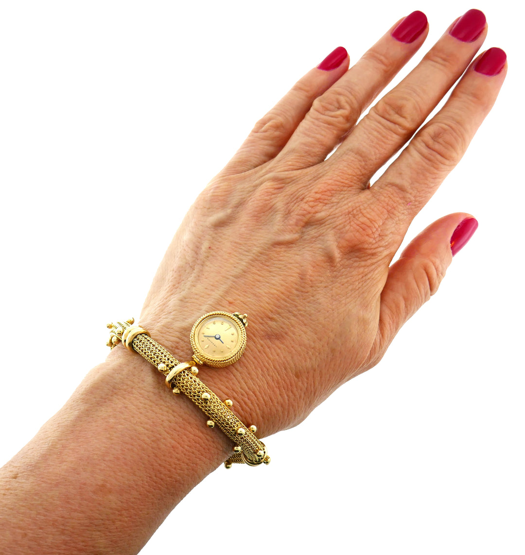 Verdura Yellow Gold Bracelet with Watch Pendant