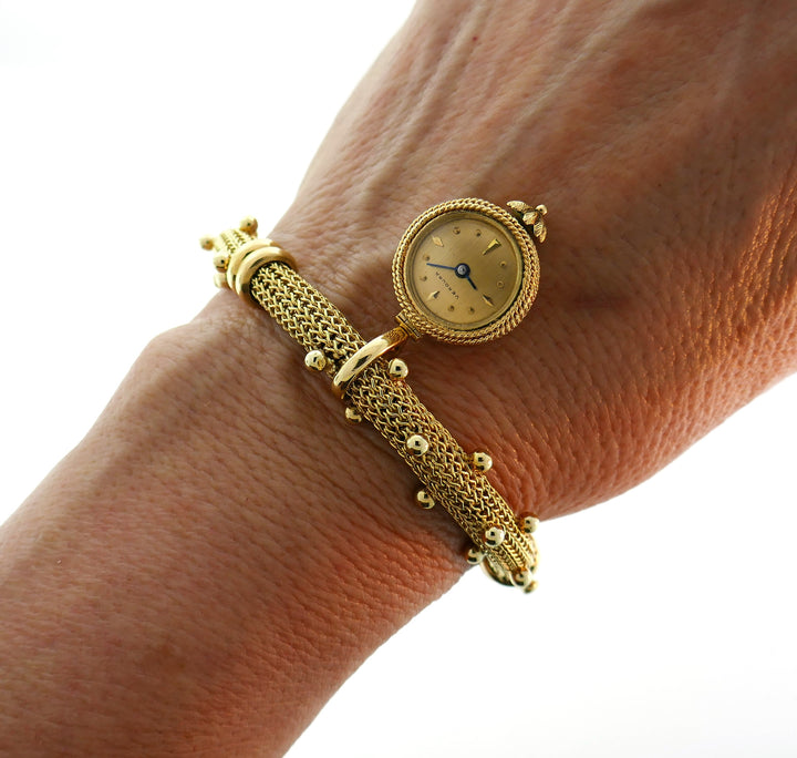 Verdura Yellow Gold Bracelet with Watch Pendant