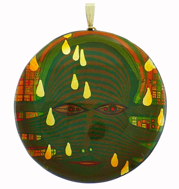 Hundertwasser Handmade Wood Lacquer Pendant