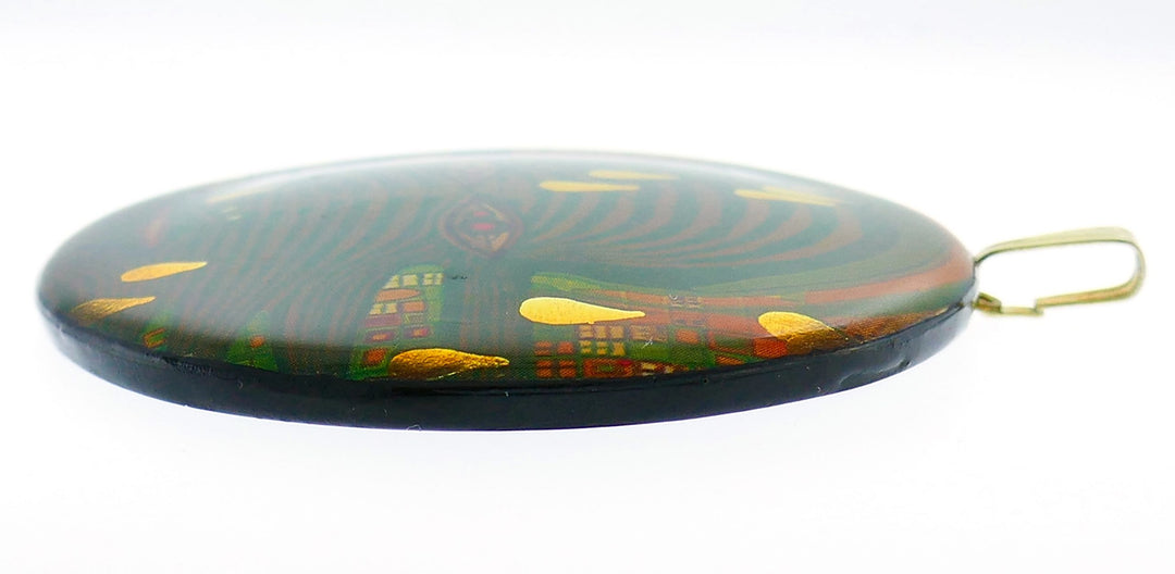 Hundertwasser Handmade Wood Lacquer Pendant