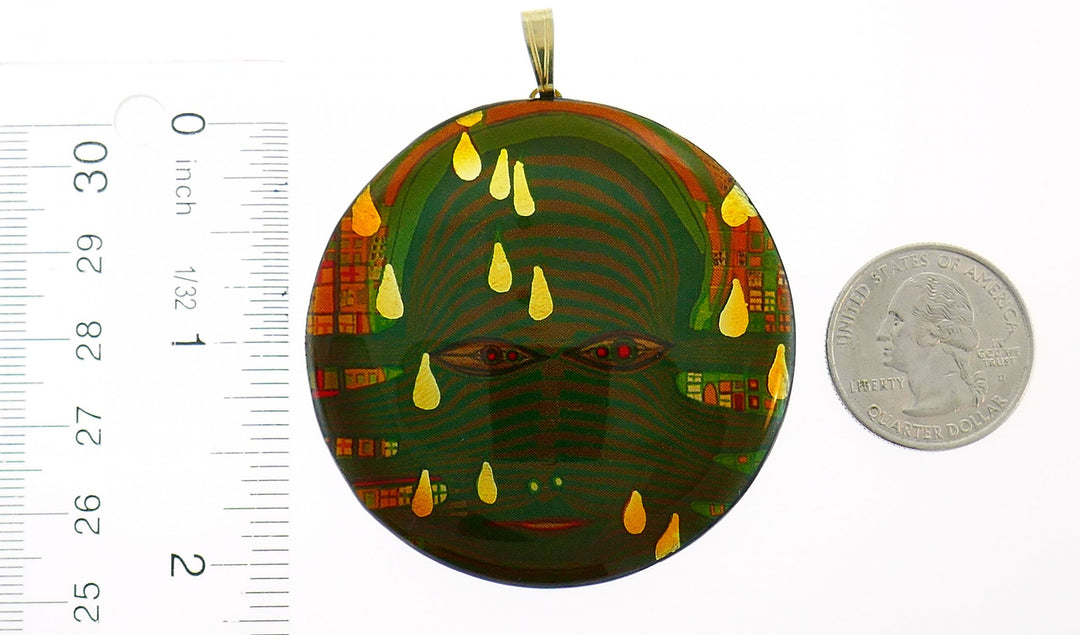 Hundertwasser Handmade Wood Lacquer Pendant