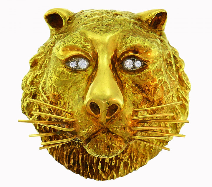 Wander Yellow Gold Leo Pendant Pin Brooch Zodiac Lion