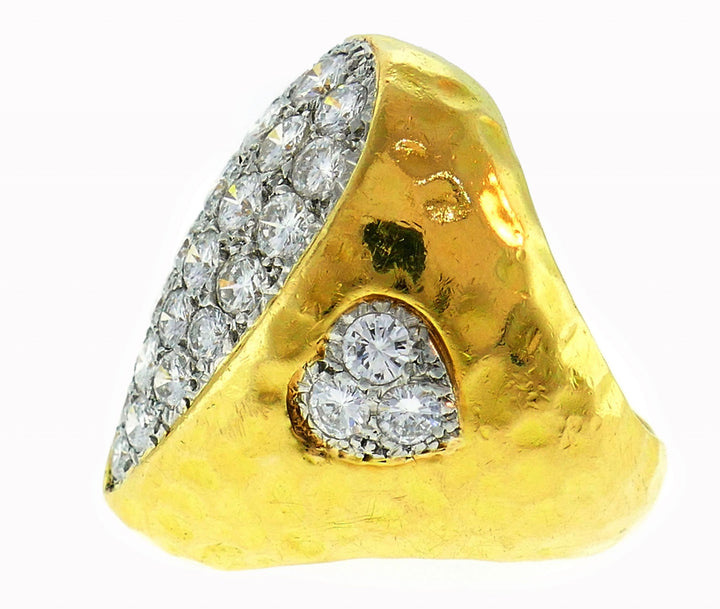 Van Cleef & Arpels Diamond Yellow Gold Ring, 1980s