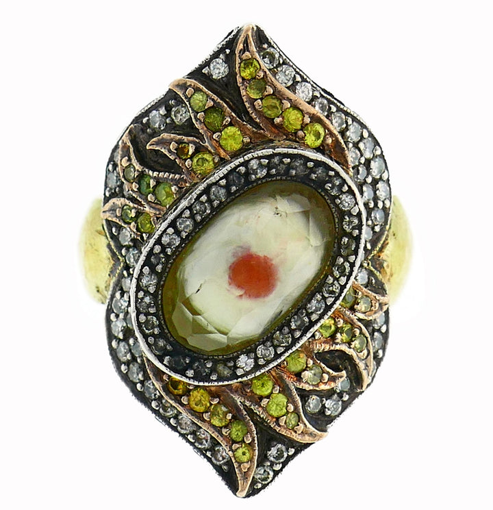 Sevan Bicakci Silver Yellow Gold Ring with Gemstones