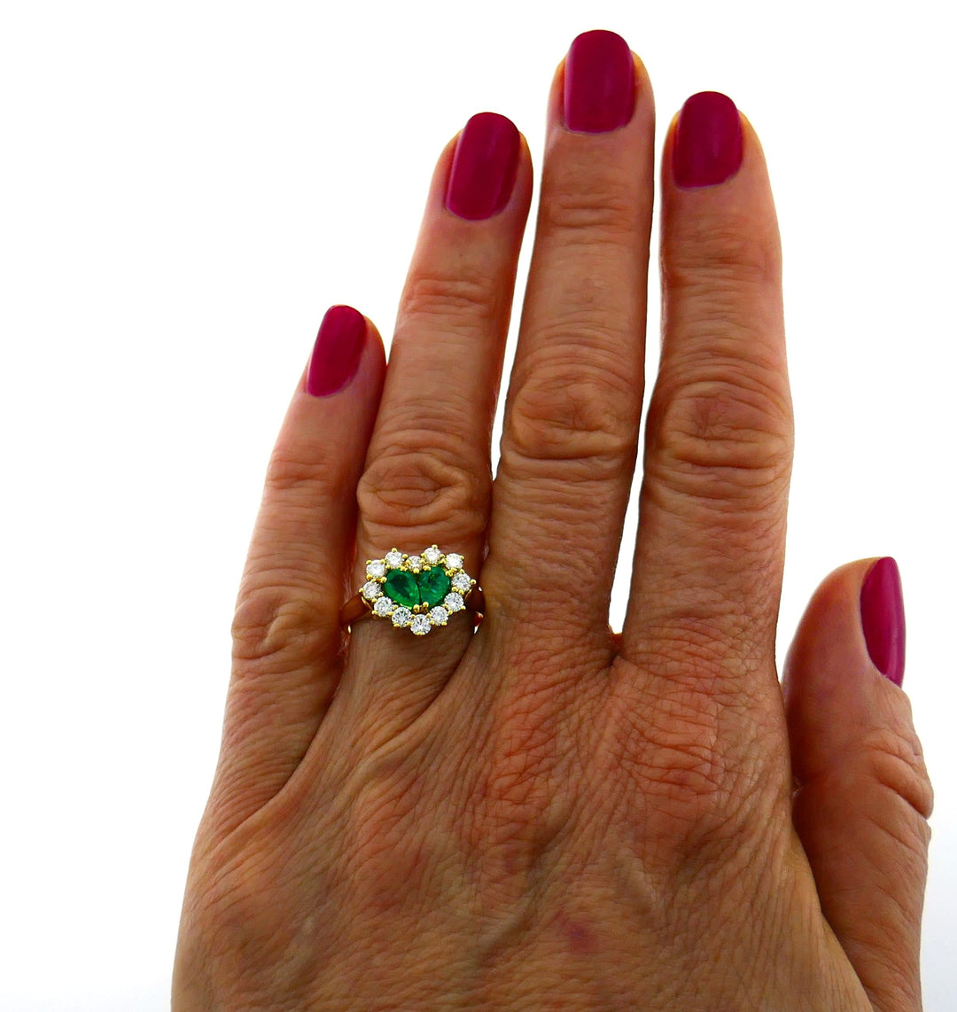 Graff Emerald Diamond Yellow Gold Heart Ring