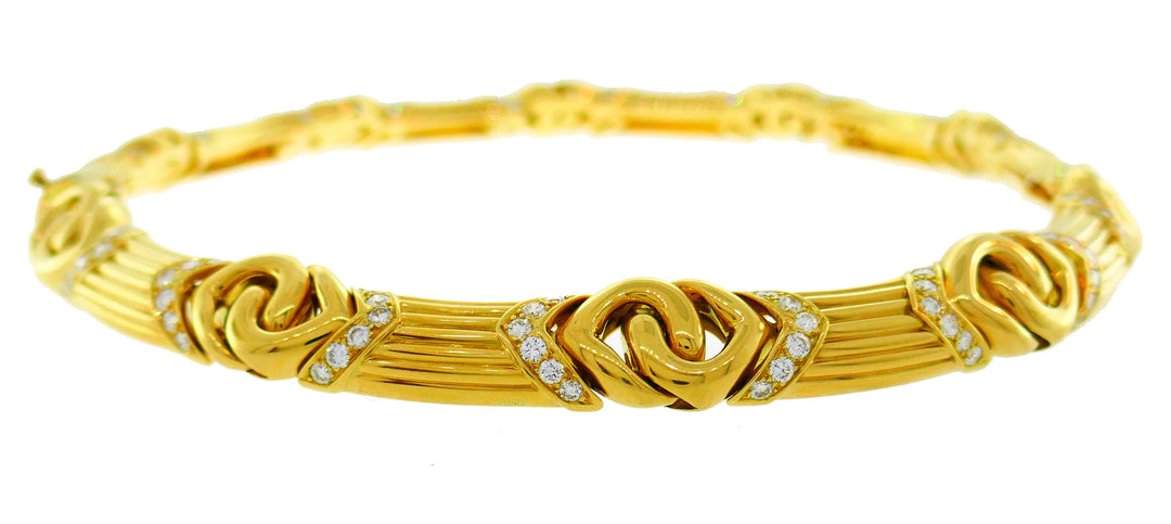 Bvlgari Diamond Yellow Gold Necklace, 1980s Bulgari