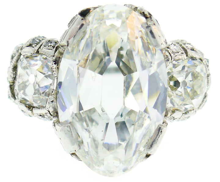 Art Deco 10.03 Carat Diamond GIA Platinum Ring