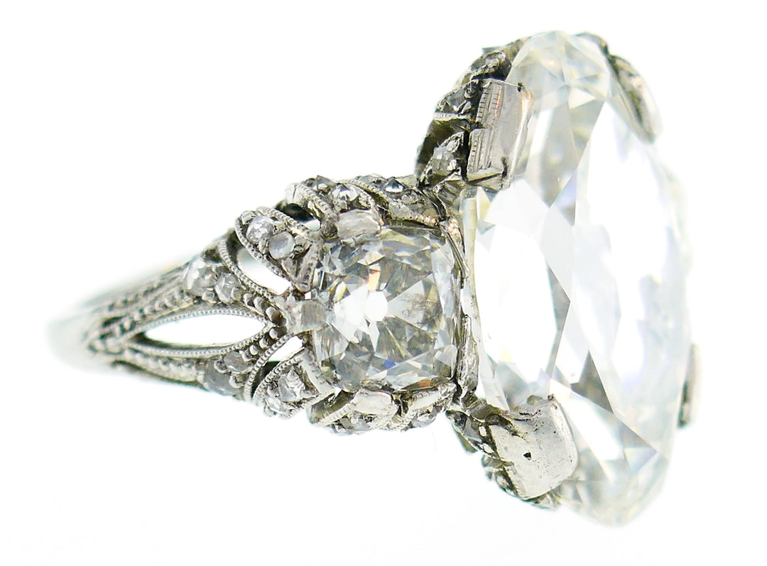 Art Deco 10.03 Carat Diamond GIA Platinum Ring