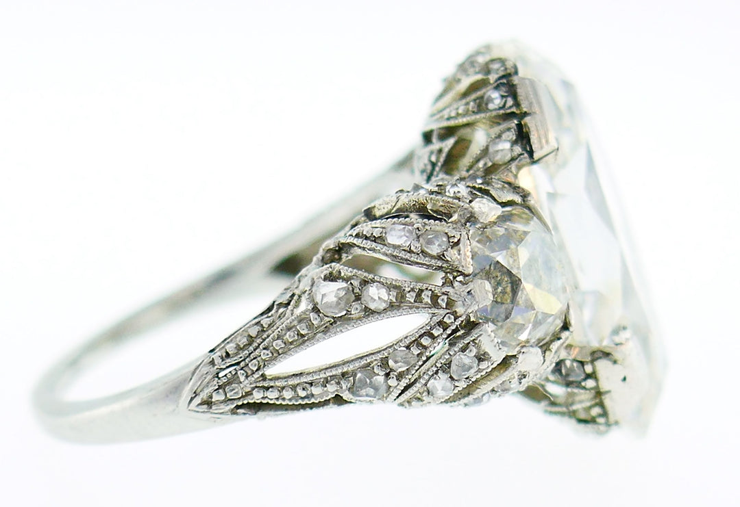 Art Deco 10.03 Carat Diamond GIA Platinum Ring