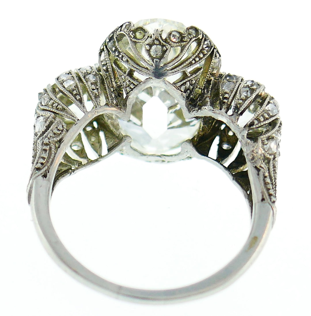 Art Deco 10.03 Carat Diamond GIA Platinum Ring