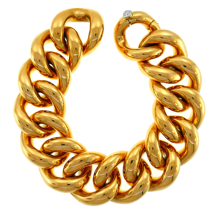 Vintage GŸbelin Curb Link Yellow Gold Bracelet