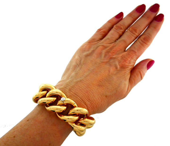 Vintage GŸbelin Curb Link Yellow Gold Bracelet