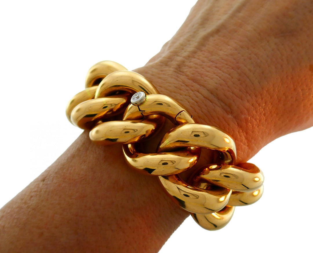 Vintage GŸbelin Curb Link Yellow Gold Bracelet