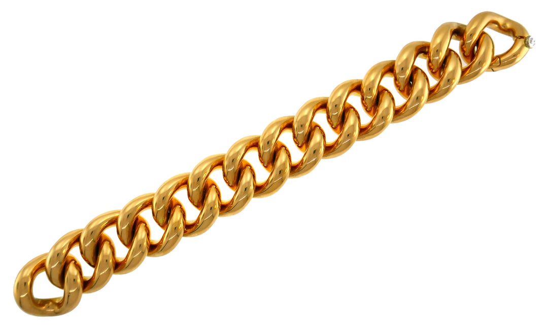 Vintage GŸbelin Curb Link Yellow Gold Bracelet