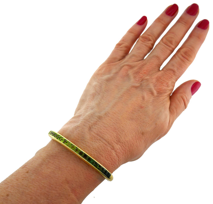 Bvlgari Multi-Gem Yellow Gold Bangle Bracelet Bulgari