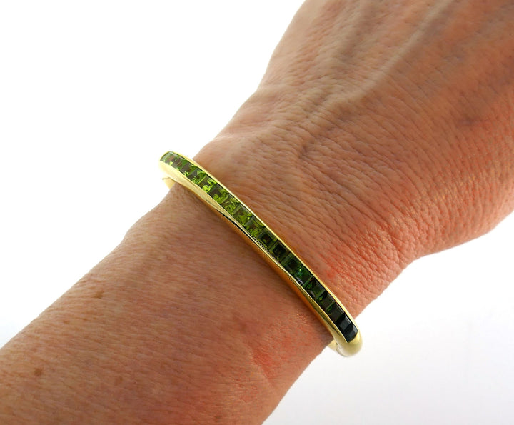 Bvlgari Multi-Gem Yellow Gold Bangle Bracelet Bulgari