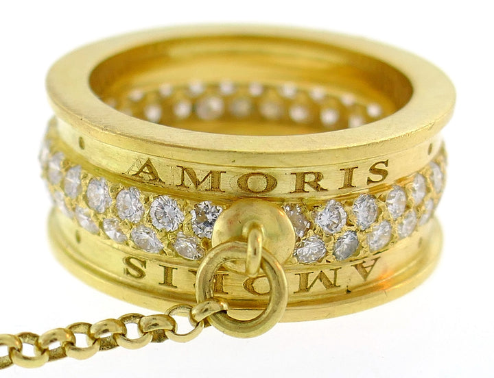 Cavsa Serva Amoris Gold Eternity Band Ring Duo with Diamonds