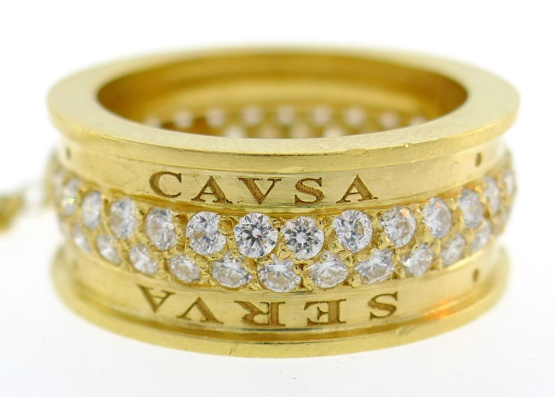 Cavsa Serva Amoris Gold Eternity Band Ring Duo with Diamonds