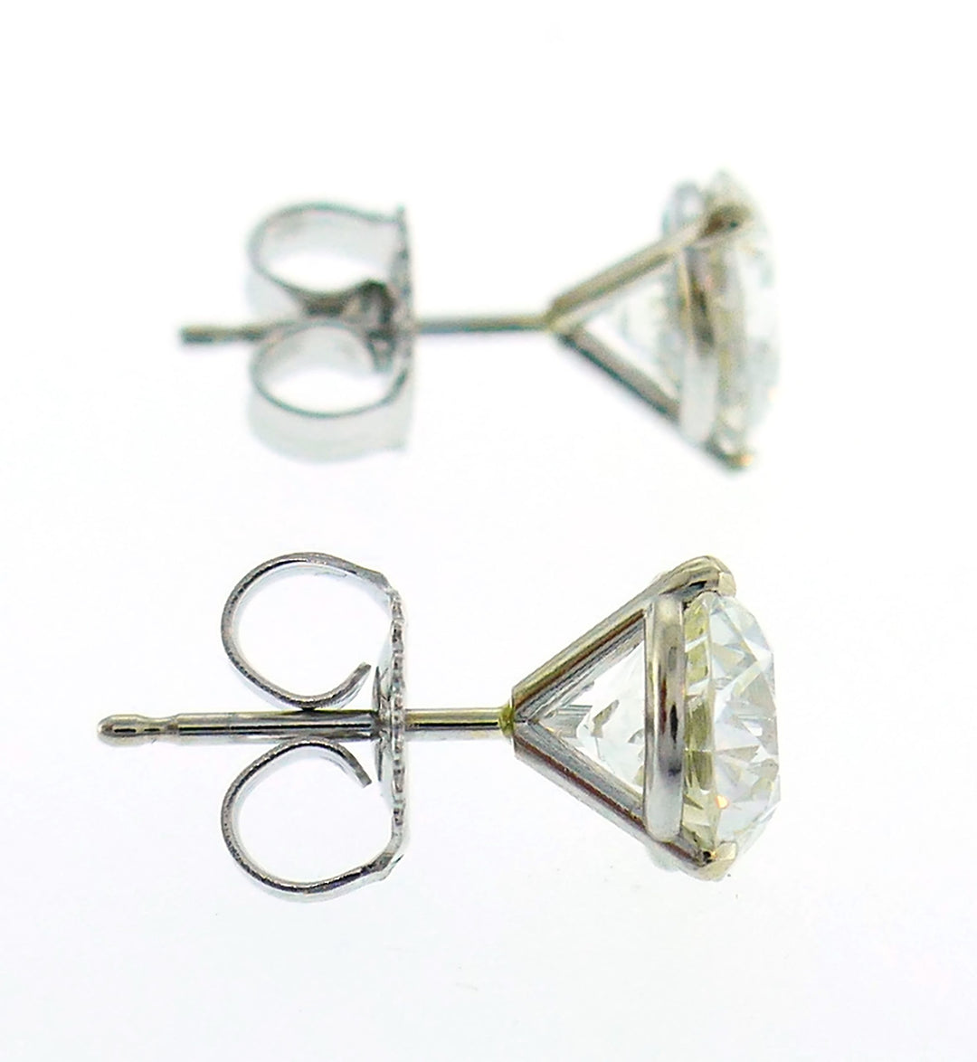 Old European Cut Diamond White Gold Stud Earrings