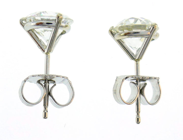 Old European Cut Diamond White Gold Stud Earrings