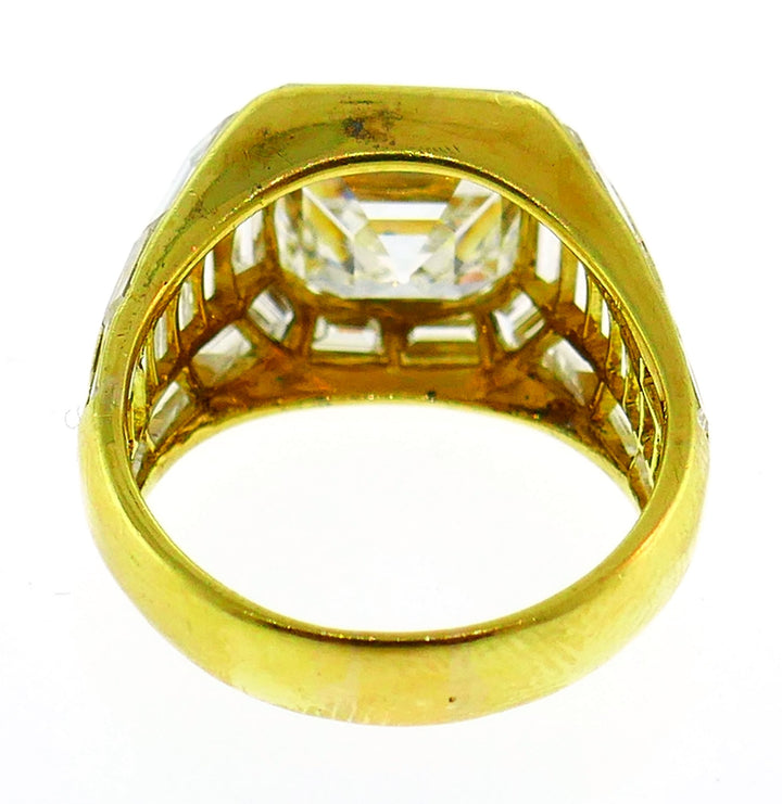 Vintage Sabbadini Diamond Yellow Gold Ring, 3.23 Carat GIA