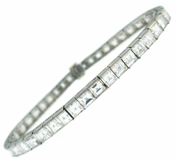 Boucheron Diamond Platinum Tennis Line Bracelet 1950s