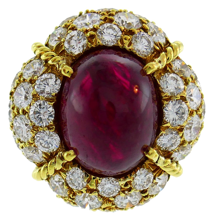 Vintage Van Cleef & Arpels Ring Burmese Ruby 18k Gold