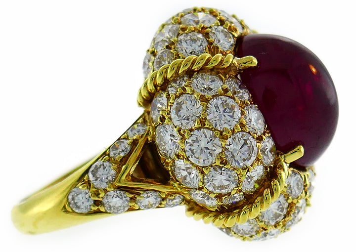 Vintage Van Cleef & Arpels Ring Burmese Ruby 18k Gold