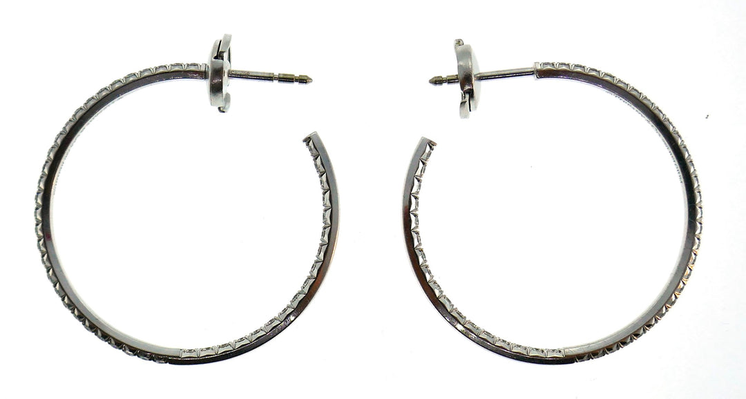 Tiffany & Co. White Gold Diamond Hoop Earrings