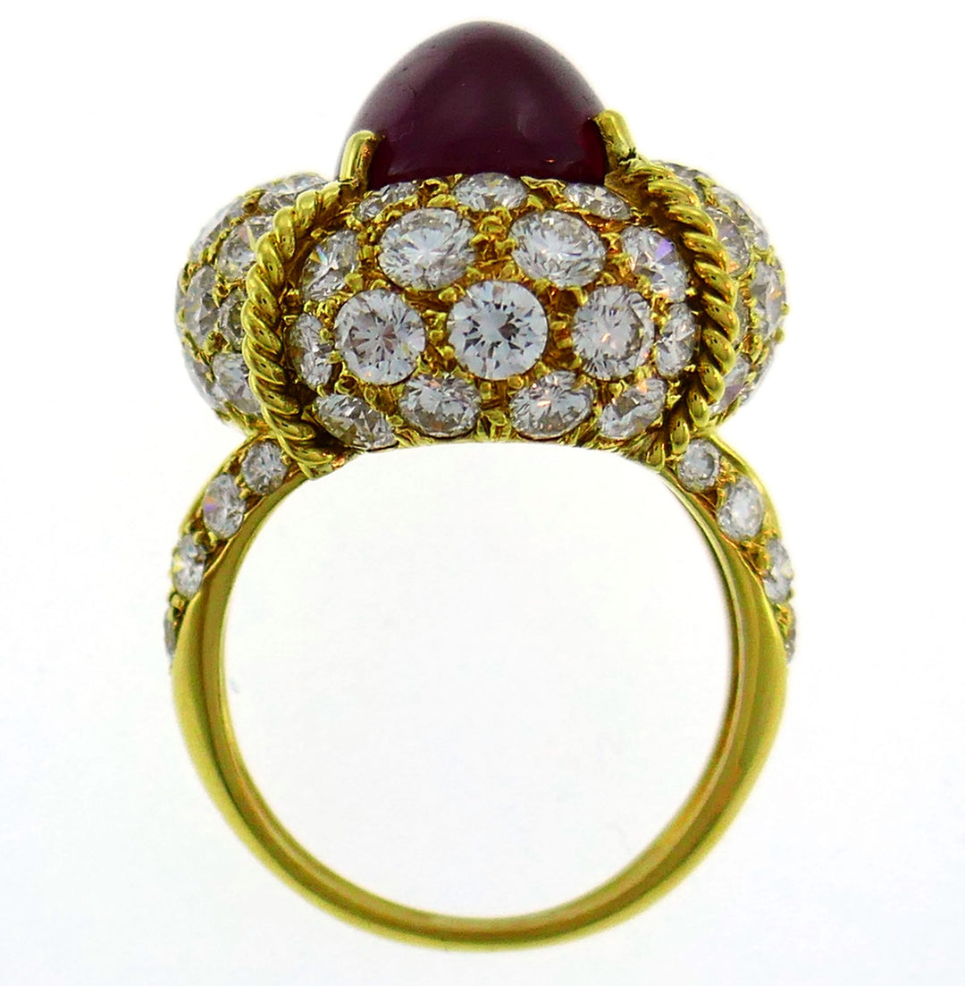 Vintage Van Cleef & Arpels Ring Burmese Ruby 18k Gold