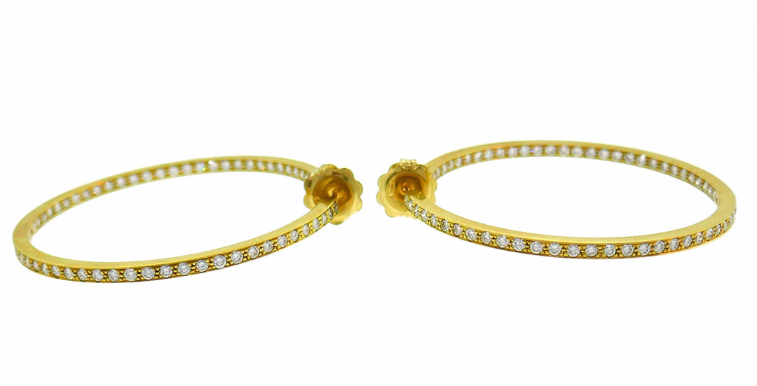 Jennifer Meyer Diamond Yellow Gold Hoop Earrings Large