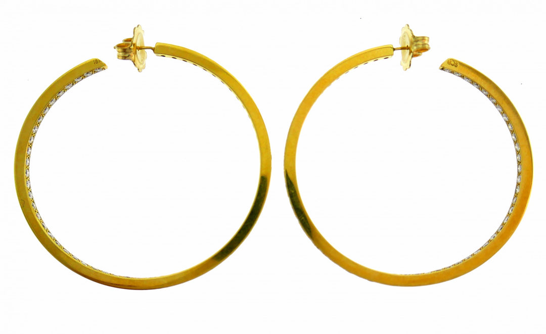 Jennifer Meyer Diamond Yellow Gold Hoop Earrings Large