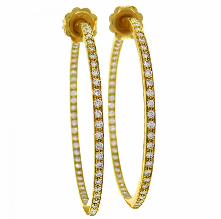 Jennifer Meyer Diamond Yellow Gold Hoop Earrings Large