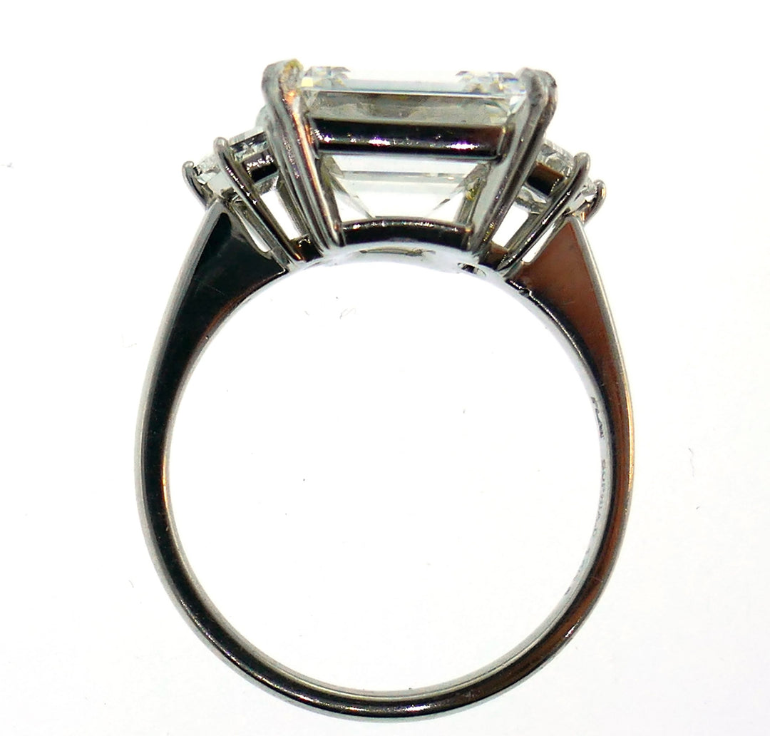 Sophia D Diamond Platinum Ring 5.08 Carat Square Emerald Cut GIA