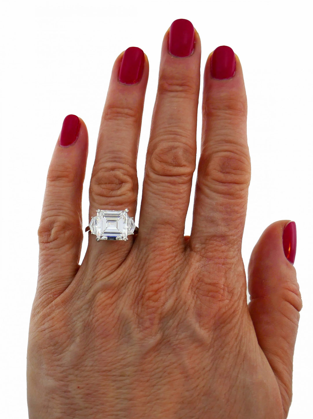 Sophia D Diamond Platinum Ring 5.08 Carat Square Emerald Cut GIA