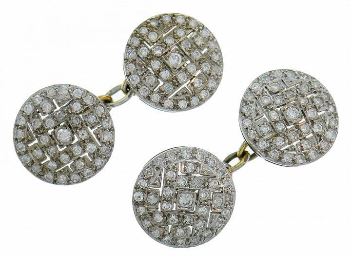 Art Deco Diamond Platinum Cufflinks