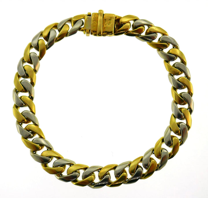 Gucci Diamond Yellow Gold Chain Link Bracelet