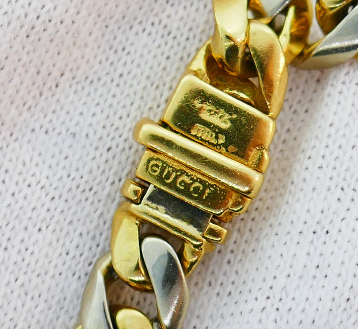 Gucci Diamond Yellow Gold Chain Link Bracelet