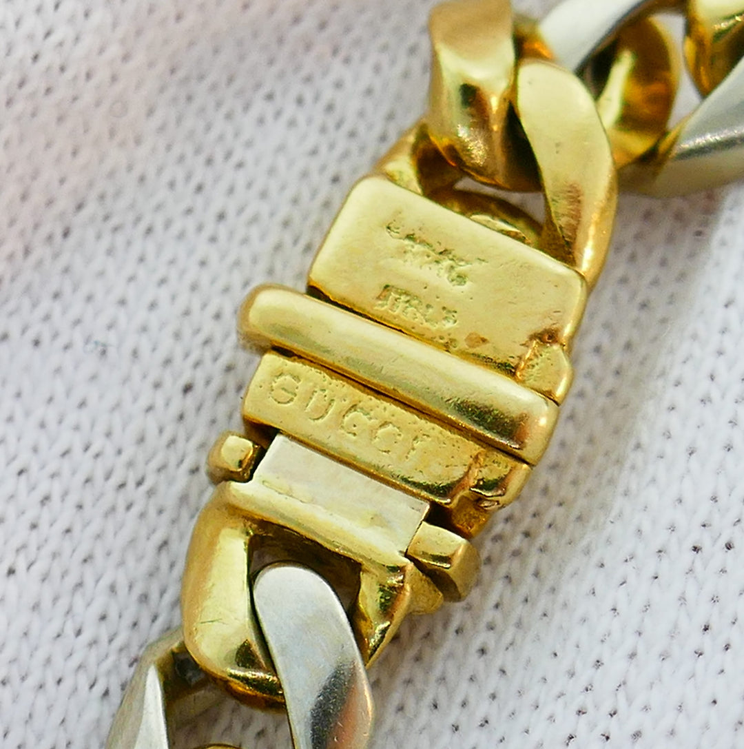 Gucci Diamond Yellow Gold Chain Link Bracelet