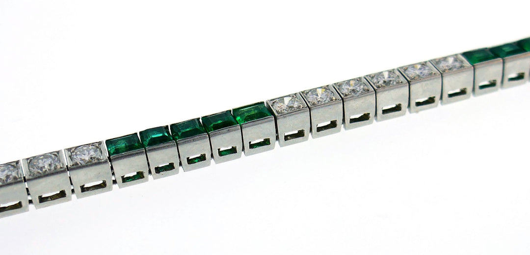 Tiffany & Co. Emerald Diamond Platinum Bracelet